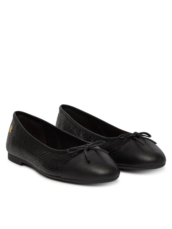 Tommy Hilfiger Tommy Hilfiger Balerīnas Th Monogram Ballerina FW0FW09468 Melns
