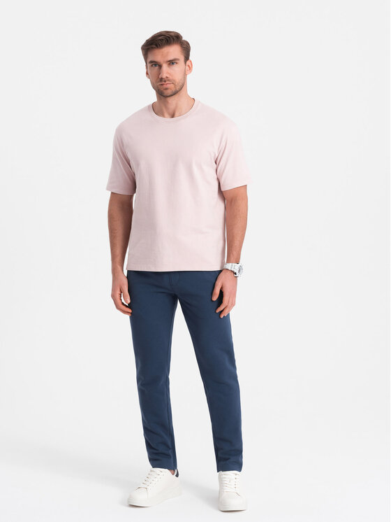 Ombre Ombre Teplákové kalhoty OM-PABS-0206 Tmavomodrá Regular Fit