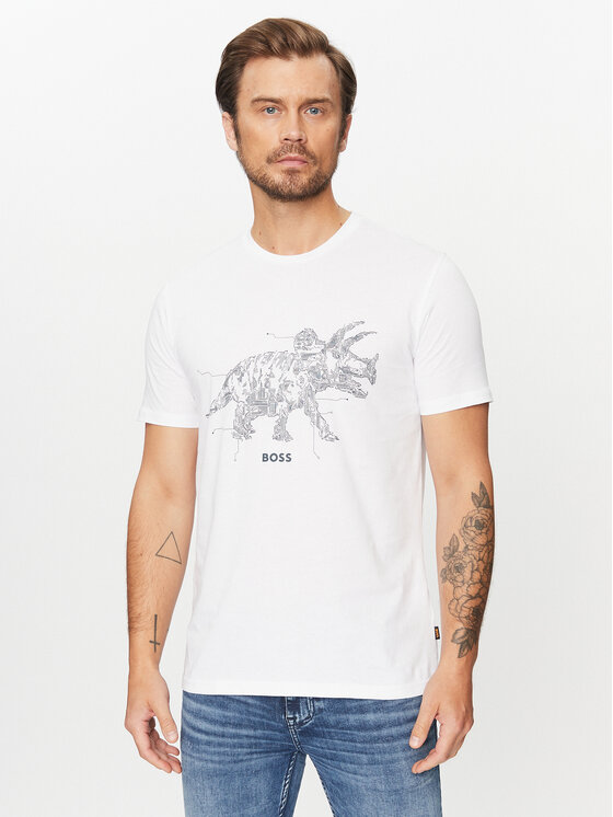 Boss T-krekls Terassic 50510376 Balts Regular Fit