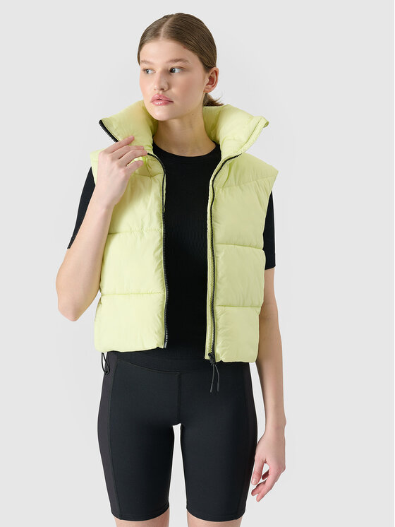 4F 4F Kamizelka MIDSHOP TEXTILE Zielony Oversize
