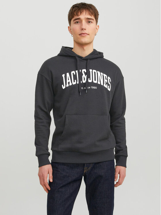 Jack&Jones Džemperis ar kapuci Josh 12236513 Melns Standard Fit