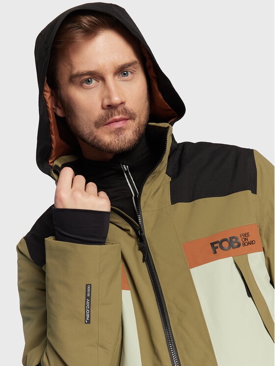 4F 4F Snowboardová bunda H4Z22-KUMS003 Zelená Regular Fit