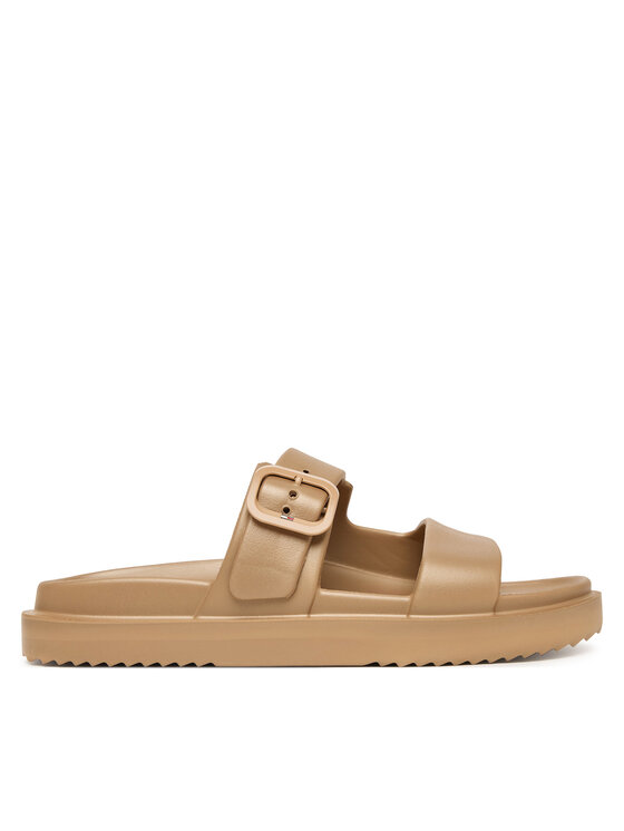 Tommy Hilfiger Tommy Hilfiger Klapki Double Strap FW0FW09114 Beżowy