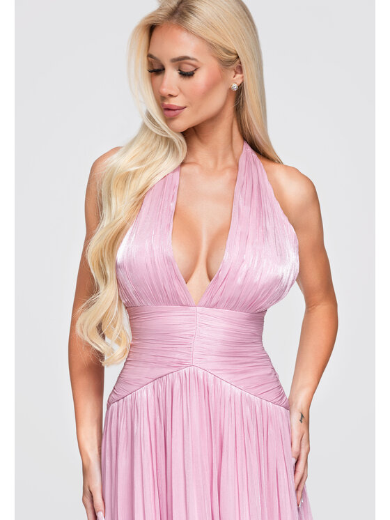 Ombre Ombre Sukienka wieczorowa LA-OM-DLR414 Różowy Regular Fit