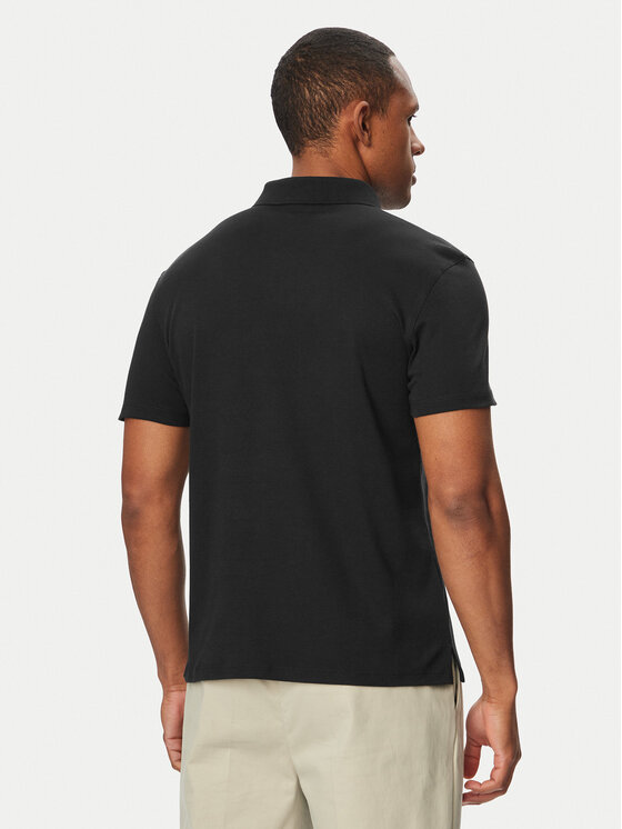 Calvin Klein Calvin Klein Тениска с яка и копчета LV04LH204G Черен Regular Fit
