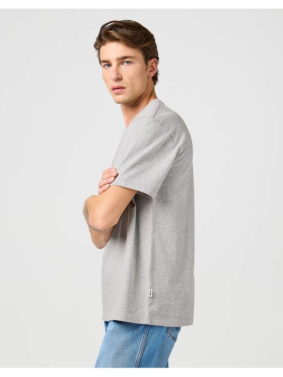 Wrangler Wrangler T-Shirt Graphic Tee Szary Regular Fit