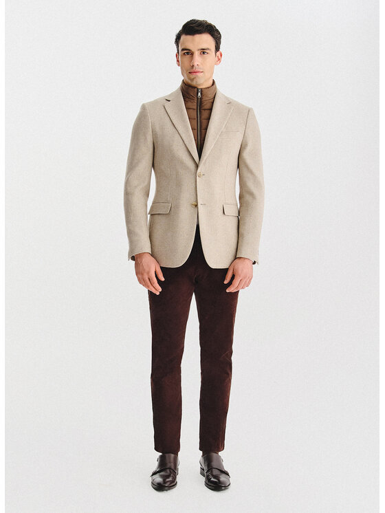 Pako Lorente Pako Lorente Marynarka P25WF-3X-011 Beżowy Classic Fit