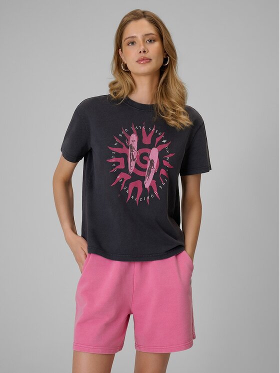 4F 4F T-Shirt 4FRSS26TTSHF4517-20S Czarny Relaxed Fit