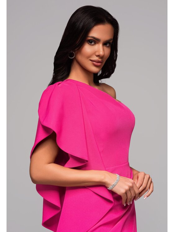 Ombre Ombre Sukienka koktajlowa LA-OM-DLR099 Różowy Regular Fit