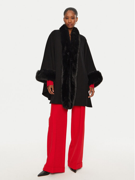 YES LONDON YES LONDON Palton de lână CD1193/ECO Negru Regular Fit