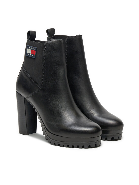 Tommy Jeans Tommy Jeans Μποτάκια Tjw New Ess High Heel Boot EN0EN02439 Μαύρο