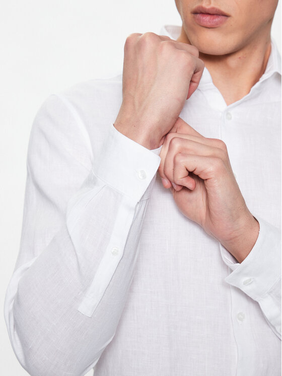Calvin Klein Calvin Klein Πουκάμισο Solid K10K109286 Λευκό Slim Fit