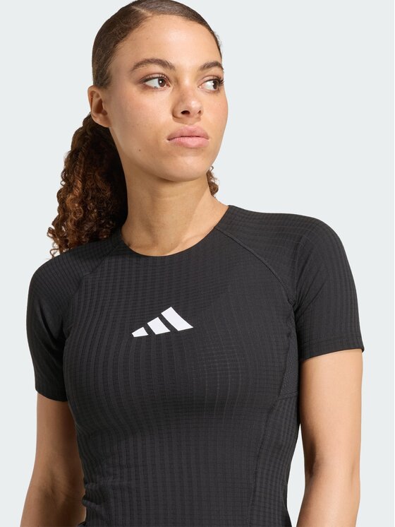 adidas adidas Koszulka techniczna 168196 Czarny Fitted Fit