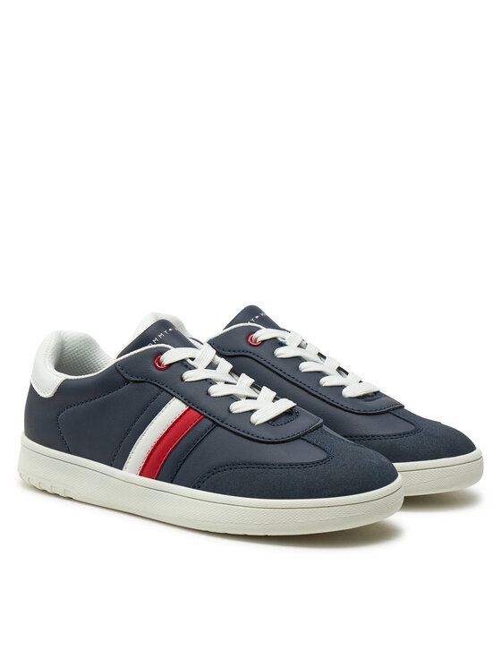 Tommy Hilfiger Tommy Hilfiger Sneakersy Stripe Low Cut Lace-Up Sneaker T3X9-33851-1269 S Granatowy