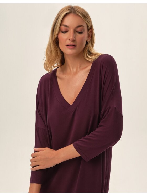 Esotiq Esotiq Koszula nocna 42092 Fioletowy Regular Fit