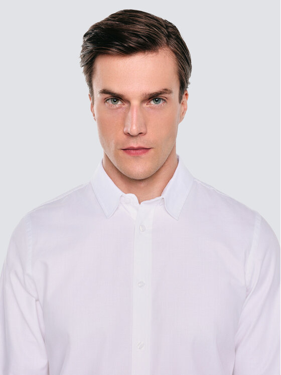 BIG STAR BIG STAR Koszula GUBERNO Biały Slim Fit