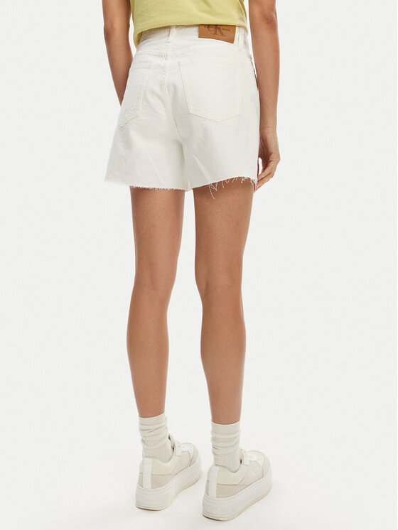 Calvin Klein Jeans Calvin Klein Jeans Džínové šortky J20J225153 Bílá Mom Fit