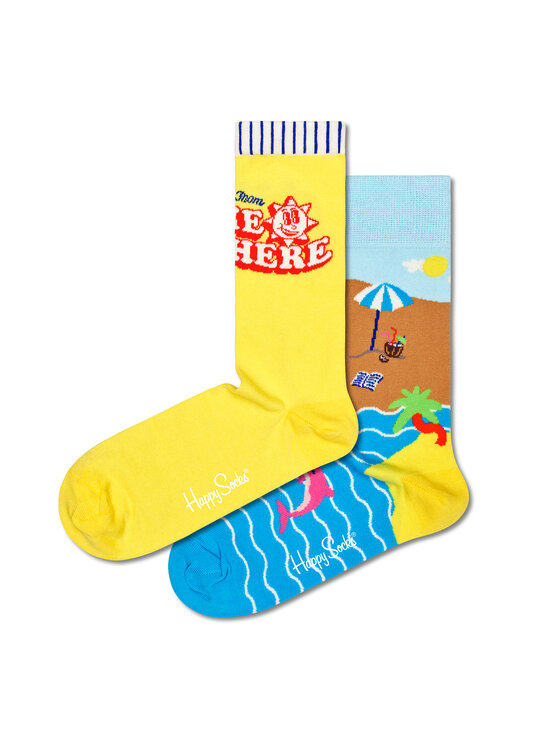Set de 2 perechi de șosete lungi unisex Happy Socks XWYW02-2200 Colorat