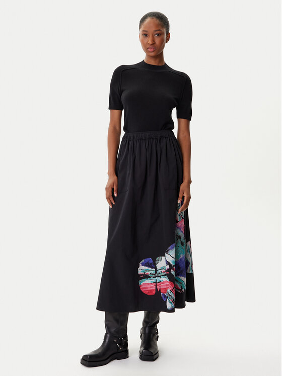 Desigual Desigual Fustă trapez Ella Lacroix 25WWFW05 Negru Regular Fit