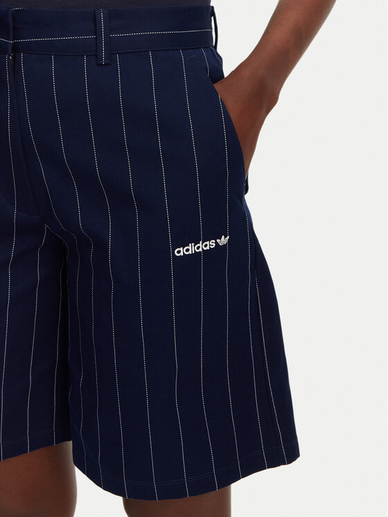 adidas adidas Bermude Pinstripe JC7683 Tamnoplava Loose Fit
