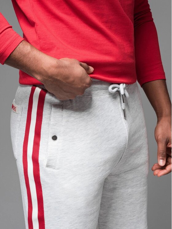 Ombre Ombre Szorty materiałowe OM-SRSK-0156 Szary Regular Fit