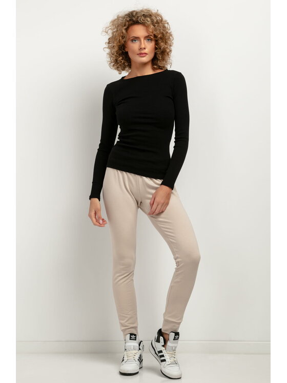 Tessita Tessita Bluzka T387 Czarny Straight Fit