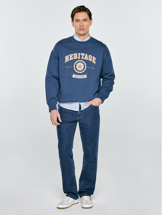 BIG STAR BIG STAR Bluza LEONAR Niebieski Oversize