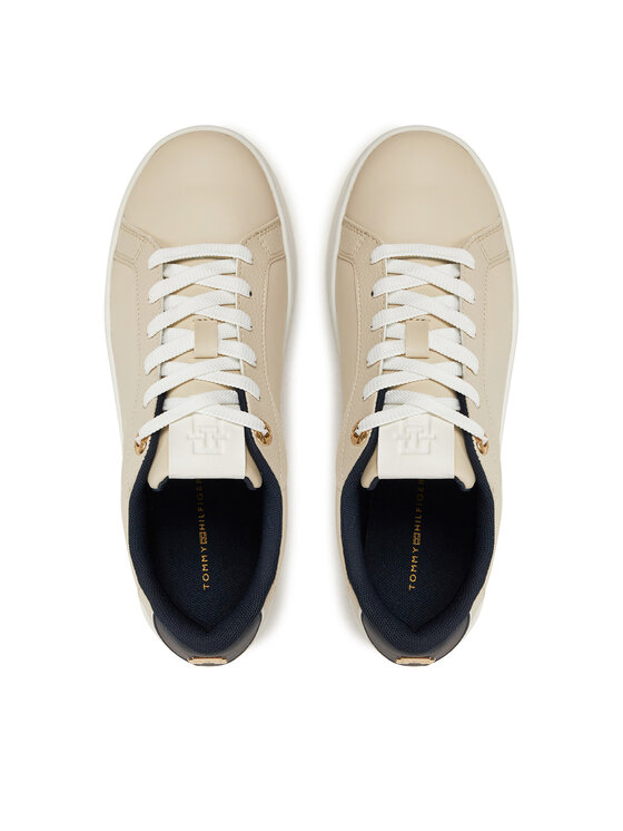 Tommy Hilfiger Tommy Hilfiger Laisvalaikio batai Th Platform Sneaker Triangle FW0FW08115 Smėlio