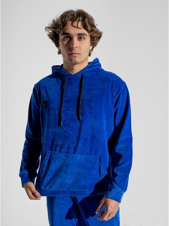 Jigga Wear Jigga Wear Komplet dresowy DRES MĘSKI Welurowy Komplet Dresowy Jigga Opposite Patch Niebieski XXL Niebieski