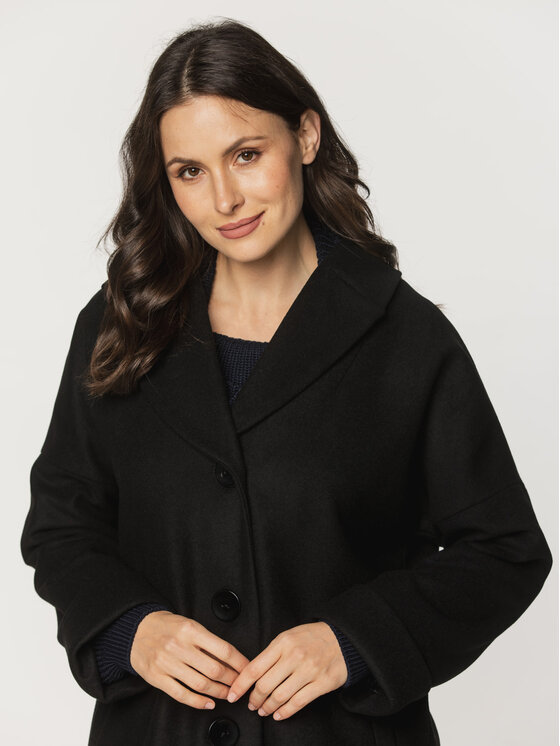 Willsoor Willsoor Płaszcz przejściowy 67836 Czarny Loose Fit