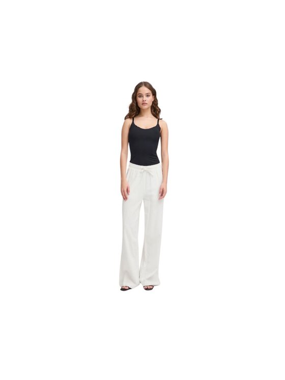 ICHI ICHI Pantaloni da donna Pantalone lino pa fl Bianco Regular Fit