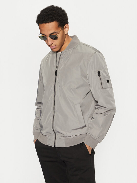Guess Guess Bomber striukė M5RL02 WGU82 Pilka Regular Fit