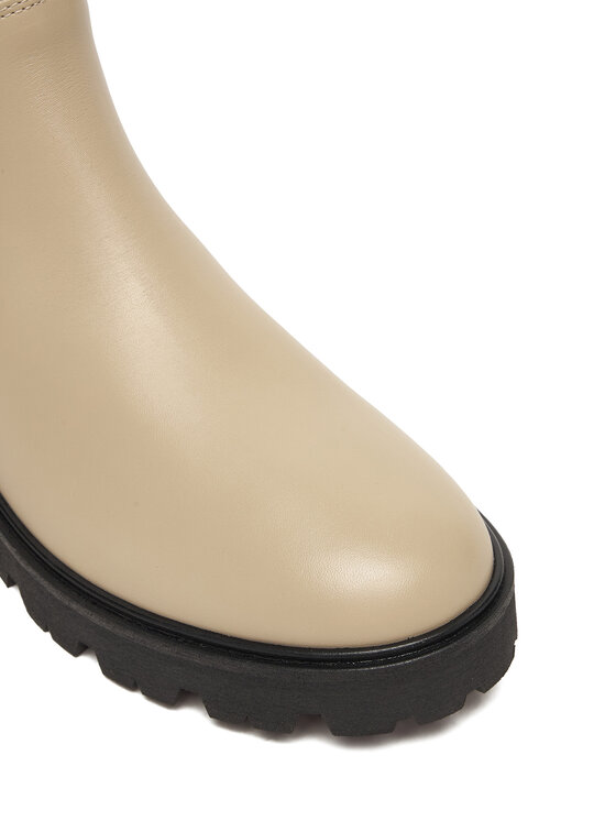 Tommy Hilfiger Tommy Hilfiger Klassische Stiefeletten Lthr Low Chelsea FW0FW08775 Écru