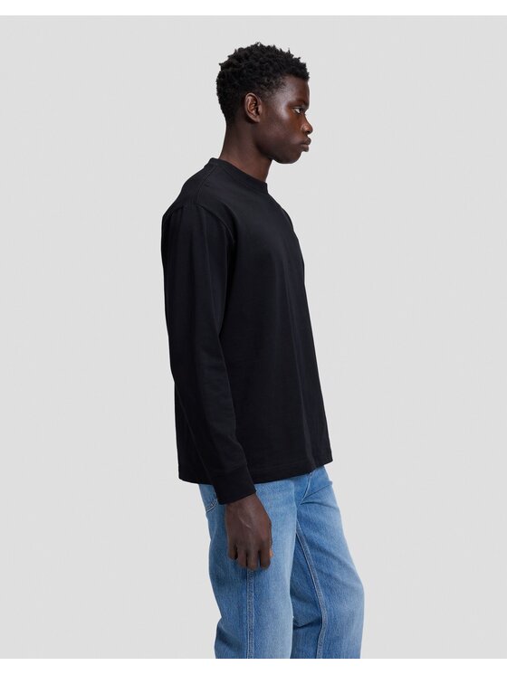 Lee Lee T-Shirt WORKWEAR LS BOXY HEAVY T Czarny Relaxed Fit