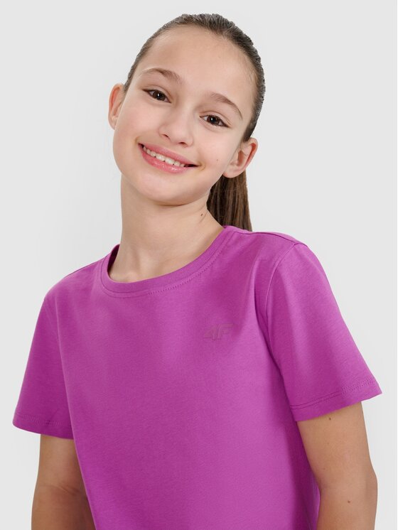 4F 4F T-Shirt 4FJWSS25TTSHF2177-50S Fioletowy Regular Fit