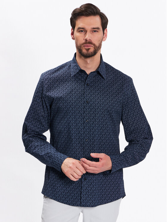 Michael Kors Michael Kors Πουκάμισο CS340057X8 Σκούρο μπλε Stretch Fit