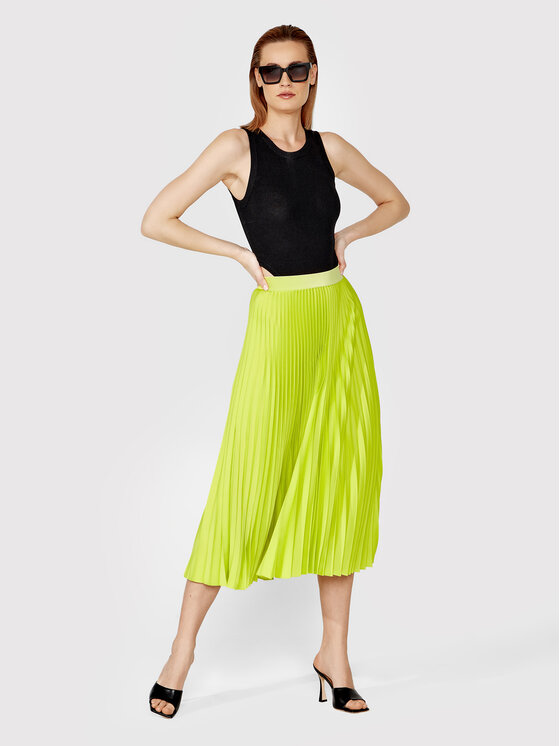 Simple Simple Спідниця в складку SDD005 Зелений Regular Fit