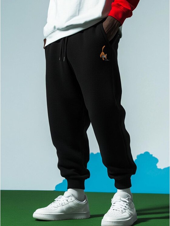 Smerfy Smerfy Spodnie dresowe Spodnie Dresowe Męskie Czarne Smerfy Klakier XL Czarny Regular Fit