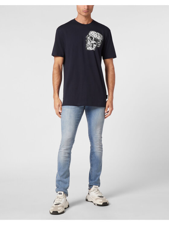PHILIPP PLEIN PHILIPP PLEIN T-Shirt 9451 Błękitny Regular Fit