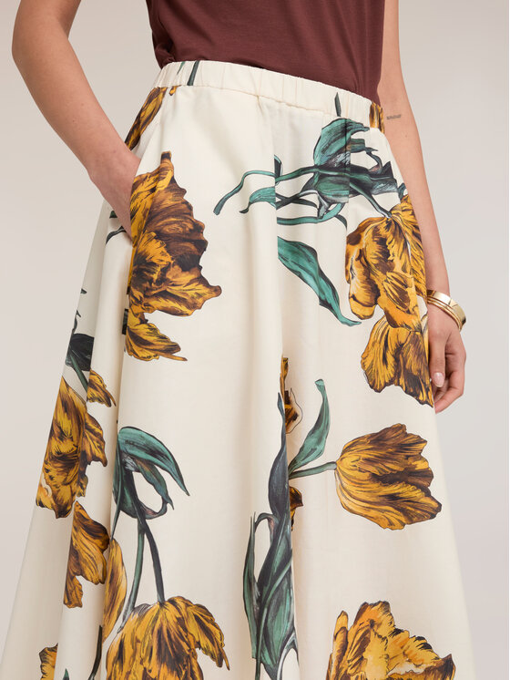 Motivi Motivi Gonna midi 1004W200720N001 Bianco A-Line Fit