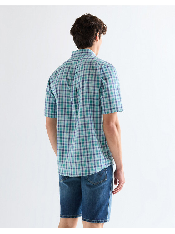 Wrangler Wrangler Koszula SS 1 PKT SHIRT Niebieski Regular Fit