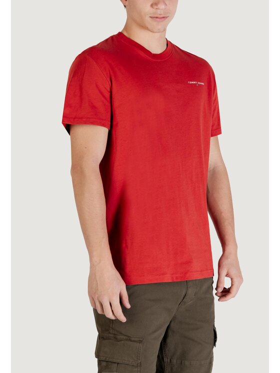 Tommy Jeans Tommy Jeans T-shirt TJM SLIM LINEAR CHES Rosso Slim Fit