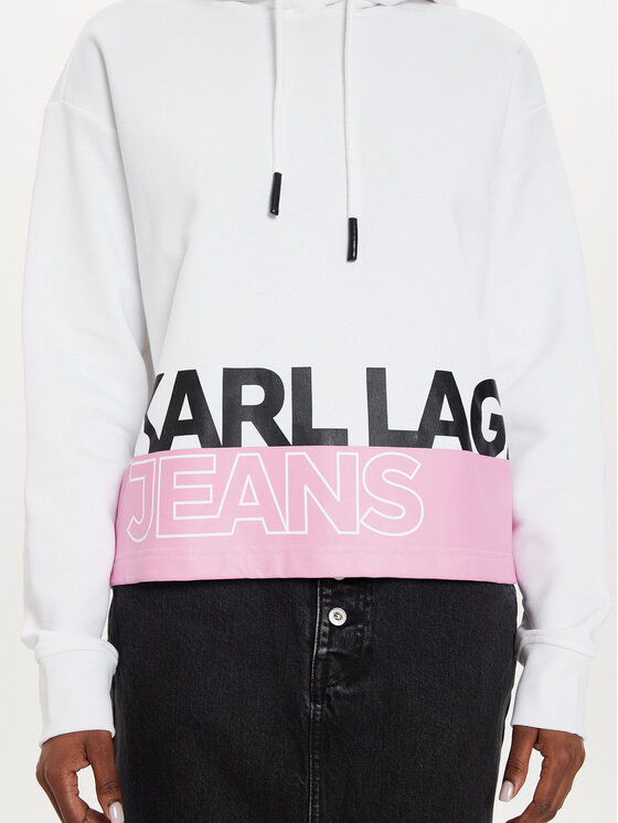 Karl Lagerfeld Jeans Karl Lagerfeld Jeans Majica dugih rukava 245J1803 Bijela Regular Fit