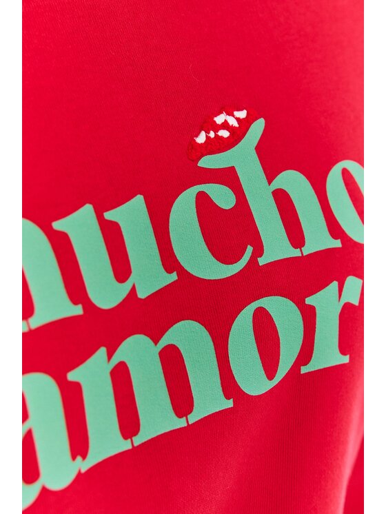 NAOKO NAOKO Bluza Mucho Amor Czerwony Regular Fit