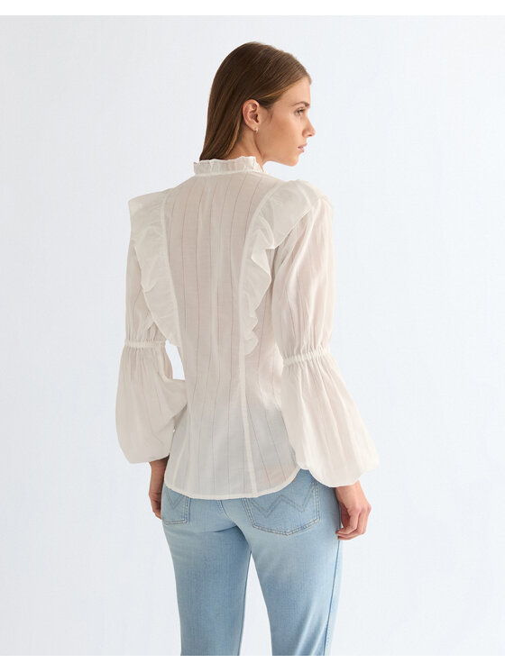 Wrangler Wrangler Koszula ROMANCE BLOUSE Biały Slim Fit