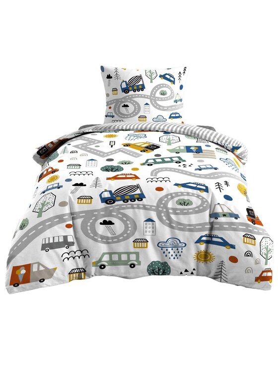 MIAhome MIAhome Komplet pościeli dziecięcej AUTOSTRADA 140 x 200 cm Kolorowy