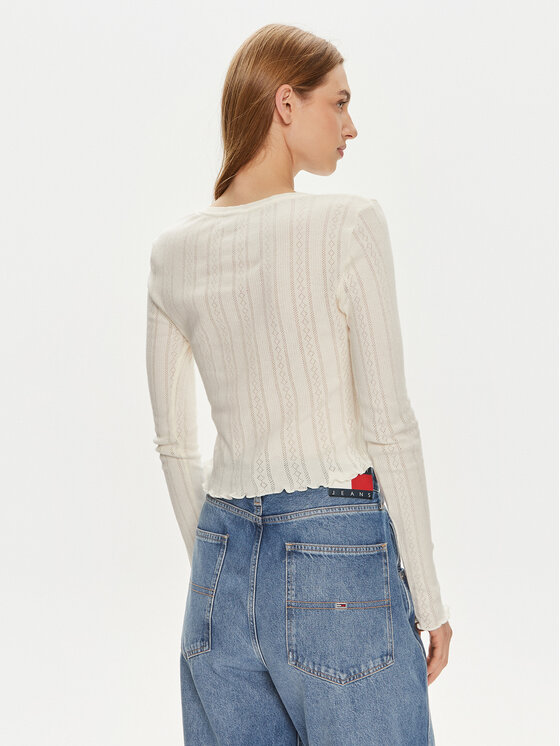 Noisy May Noisy May Majica Judy 27022037 Écru Slim Fit