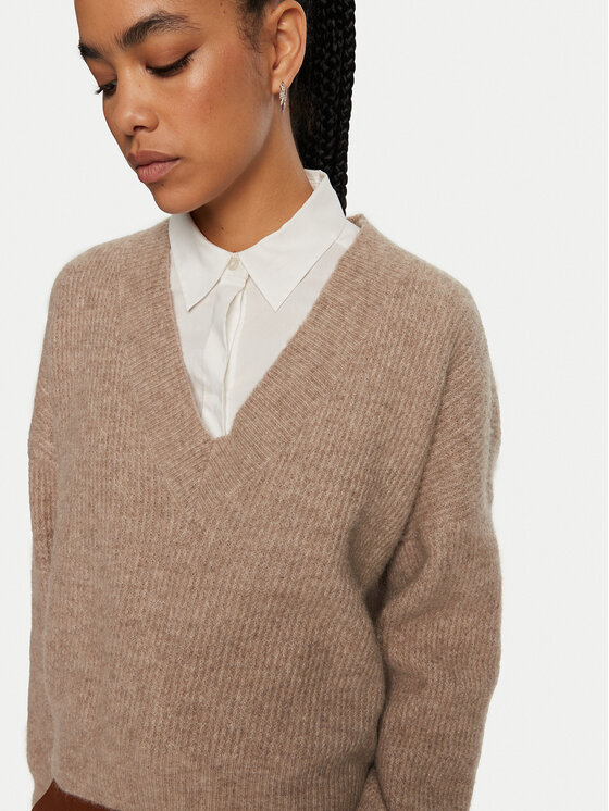 Gestuz Gestuz Sweter Alpha 10909332 Beżowy Loose Fit