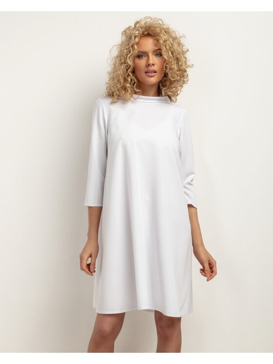 Tessita Tessita Sukienka koktajlowa SUKIENKA_T442 _1_S Biały Loose Fit