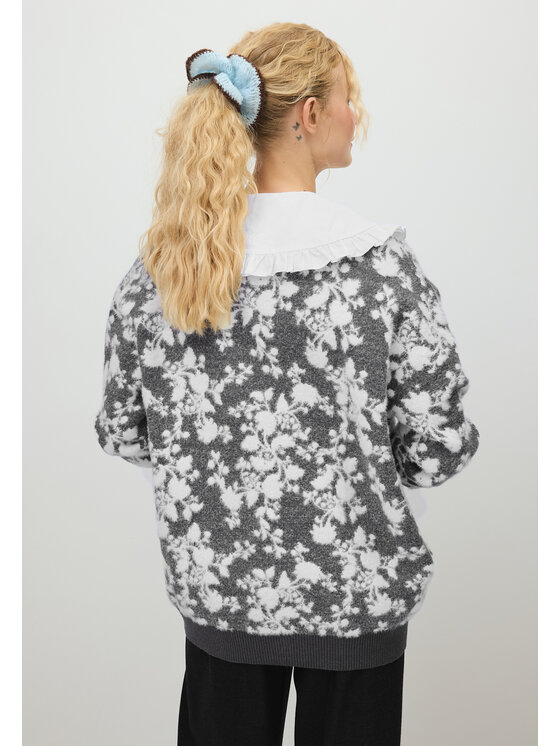 BIZUU BIZUU Kardigan LANZAR LOGO SWEATER Šedá Standard Fit